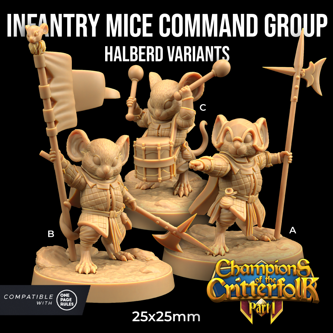 Infantry Mice Command Group | PRESUPPORTED | Champions of The Critterfolk Pt. 1